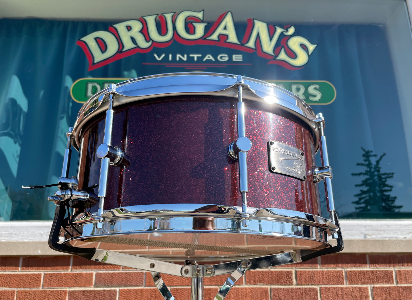Canopus 6.5x14 Neo Vintage M2 Snare Drum Merlot Glitter