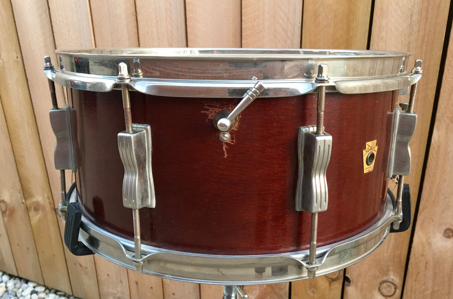 1963 Ludwig 6.5x14 Auditorium Snare Drum Mahogany W/ COB Hoops