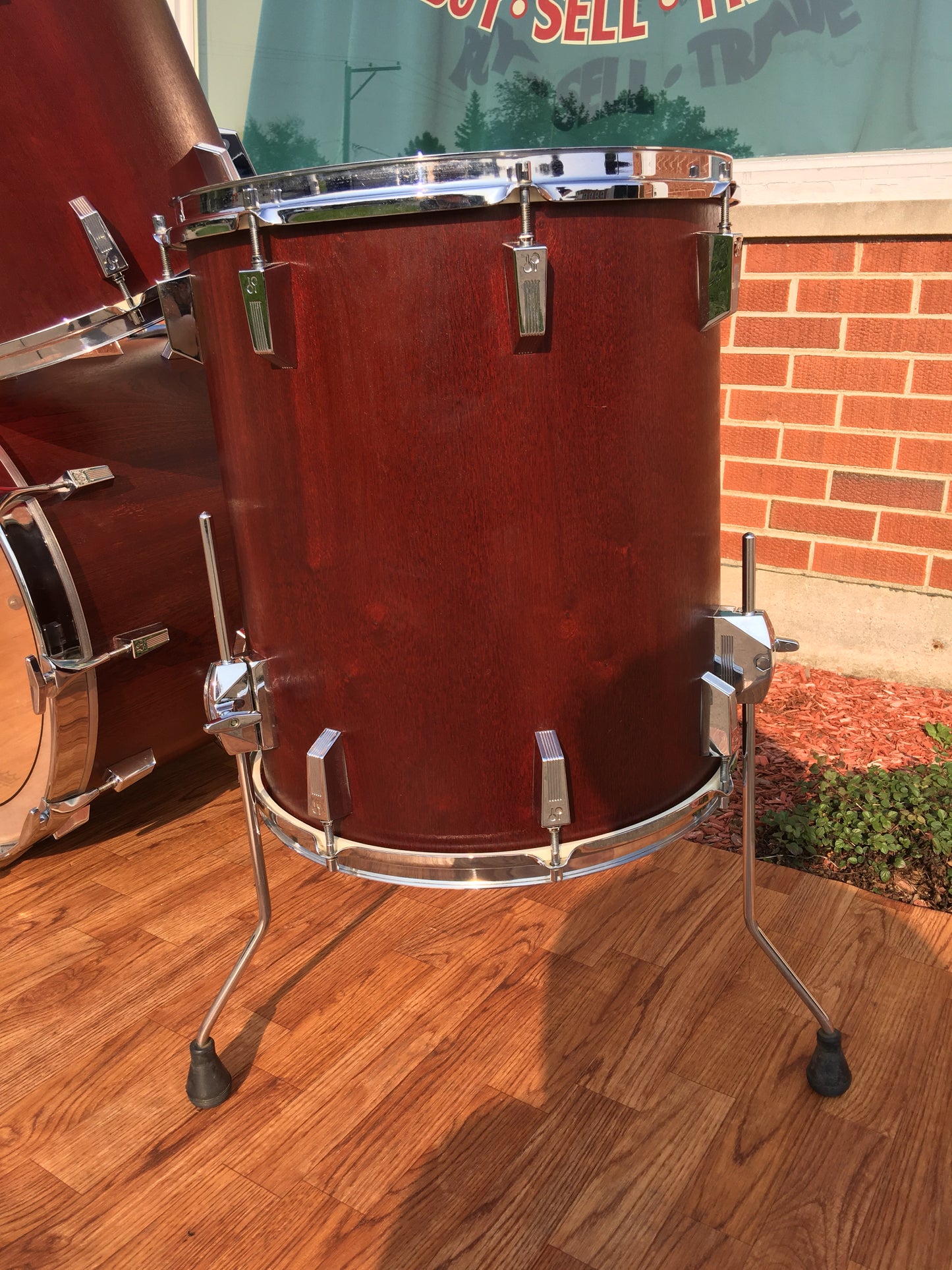 1980s Sonor Phonic Plus 4pc 9 Ply Beachwood Drum Set Red Mahogany 22/13/14/16