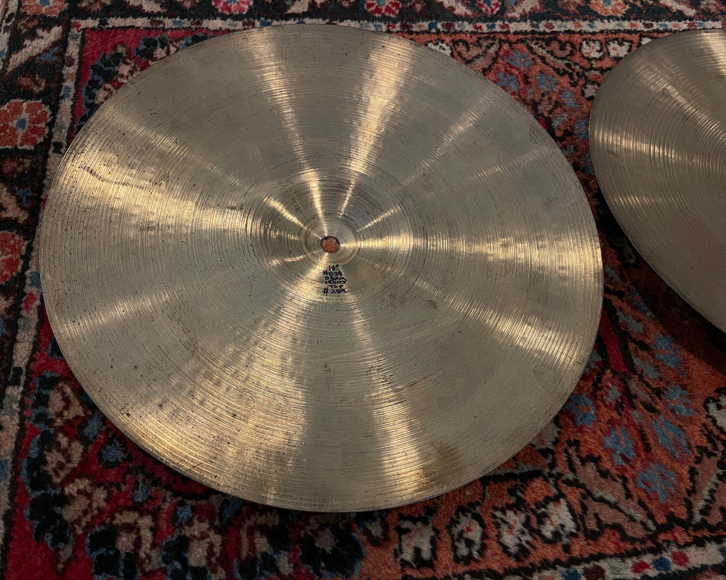 14" Zildjian A 1950s Small Stamp Hi-Hat Cymbal Pair 832g/844g #834