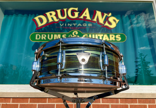 Vintage Ludwig Standard 5x14 Snare Drum Avocado Strata