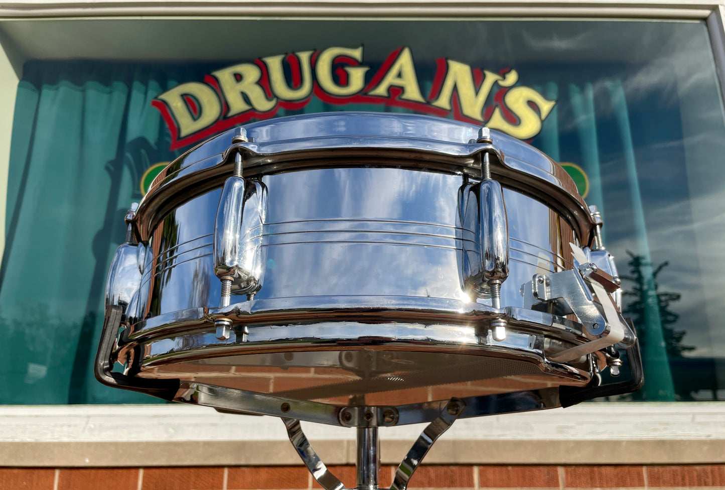 1960s Slingerland No. 130 Gene Krupa 5x14 Sound King Chrome Over Brass Snare Drum w/ Zoomatic Strainer