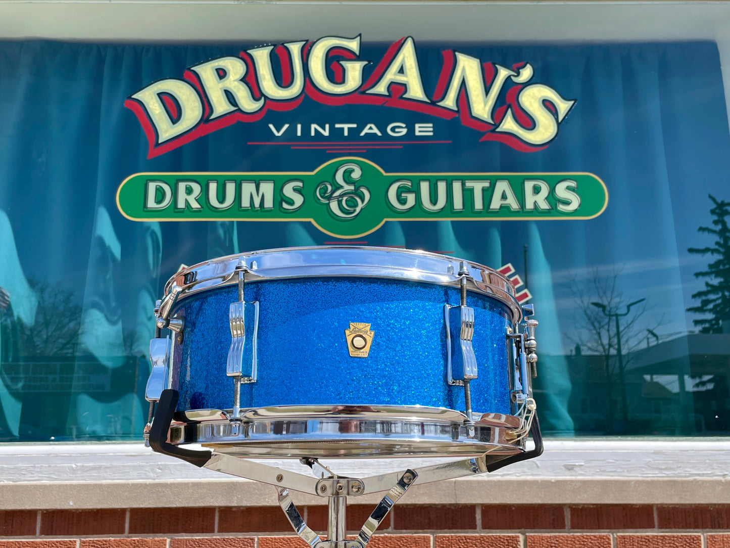 1966 Ludwig 5x14 Pioneer Snare Drum Blue Sparkle