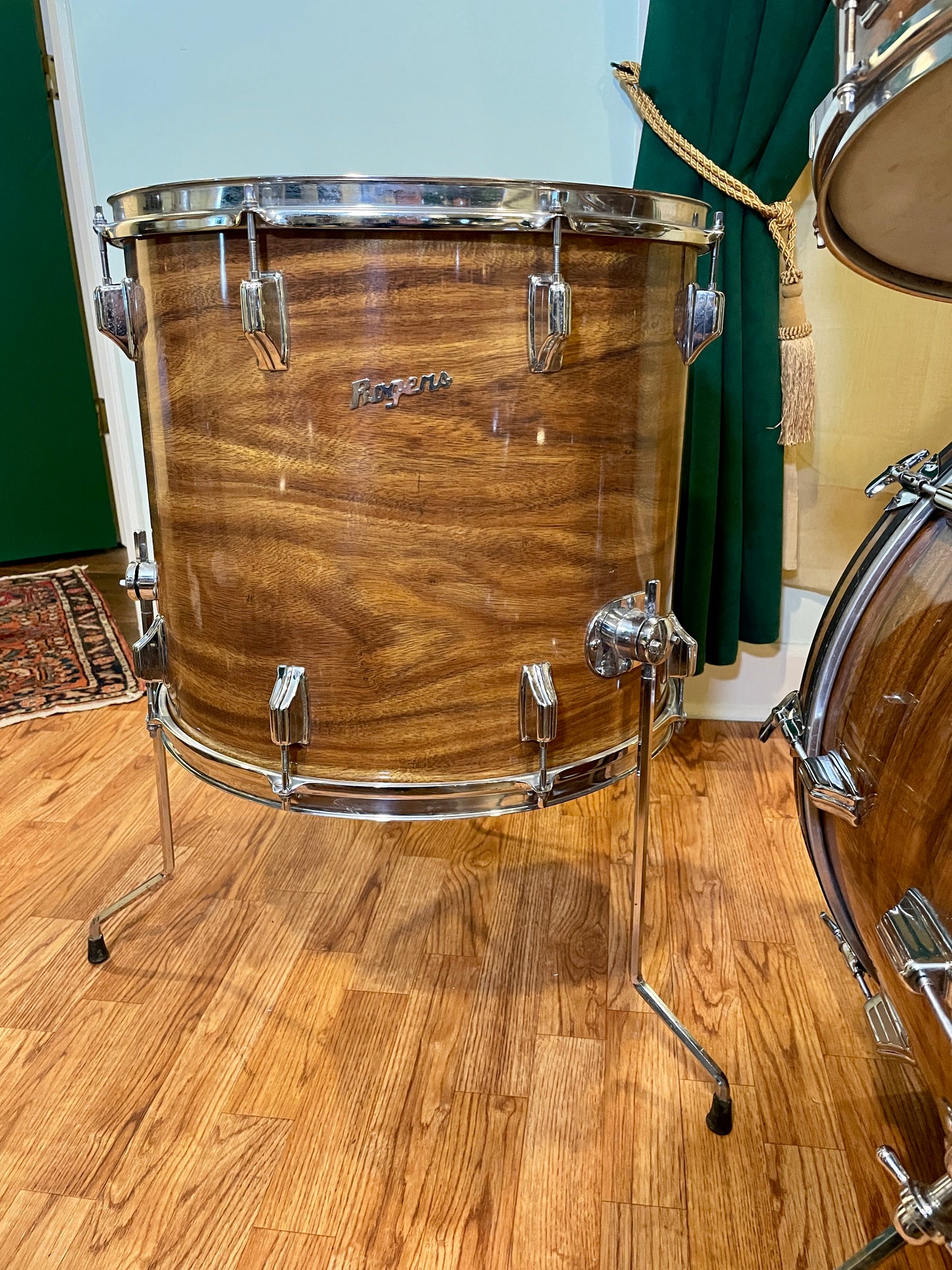 1970s Rogers Powertone Drum Set Koa 24/14/15/18