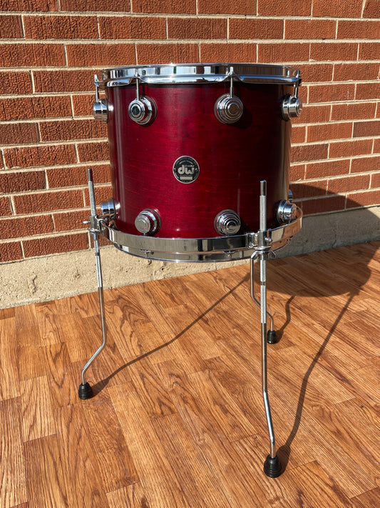 DW 12x14 Floor Tom Single Drum Cherry Satin Oil Drum Workshop
