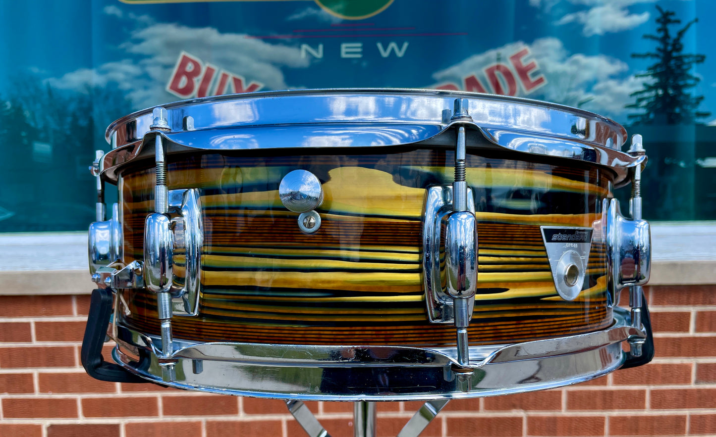 1971 Ludwig Standard 5x14 Snare Drum Lemon Strata