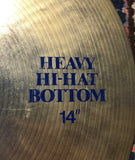 14" 1985 Paiste Blue Label Formula 602 Heavy Hi-Hat Cymbals 1074/1148g