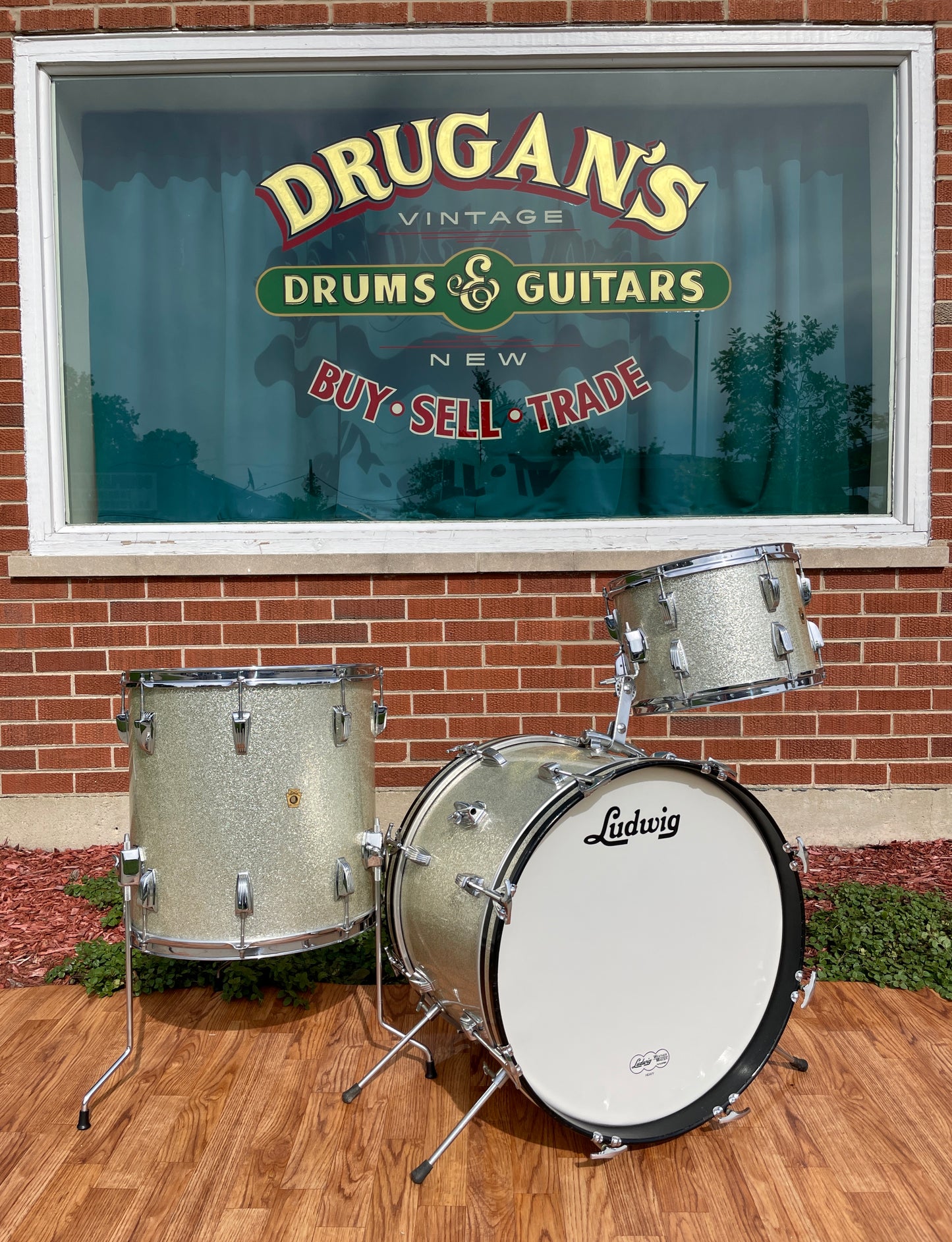1964 Ludwig Super Beat Drum Set Silver Sparkle 20/13/16 COB