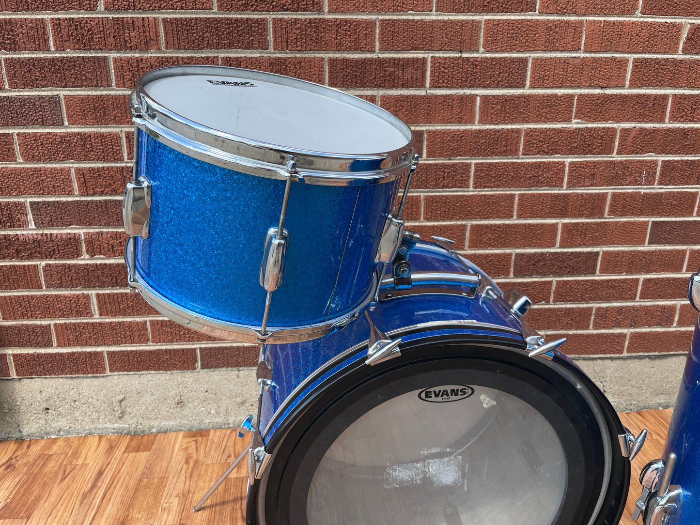 1960s Slingerland Stage Band Drum Set Blue Sparkle Rewrap 20/12/16