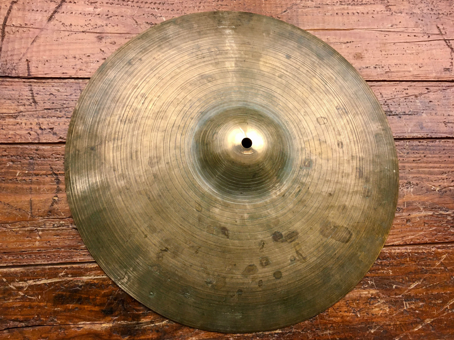 14" K Zildjian Istanbul Single Old Stamp IIa 1945-49 Hi-Hat / Splash "G" Gretsch Cymbal 688g #615