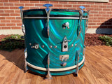 1960s Sonor Multi-Brilliant Teardrop Drum Set Turquoise Satin Flame Blue/Green 20/12/16/5x14 *Video Demo*