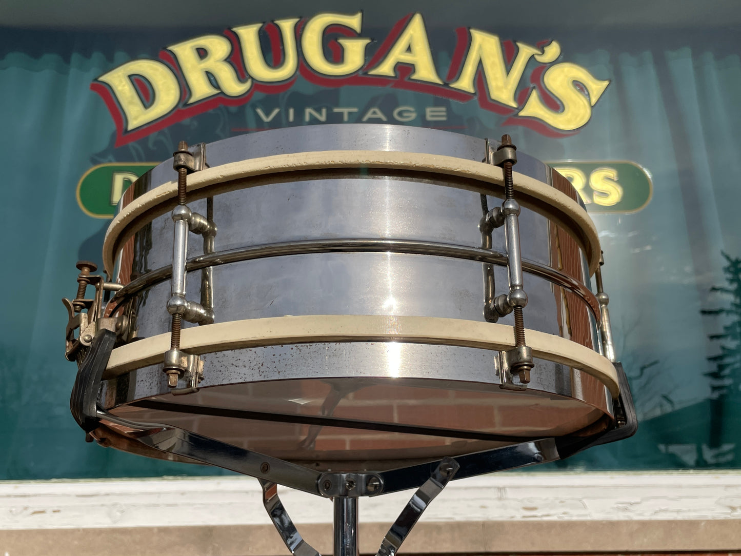 1920s-30s Leedy C.G. Conn "Regular" 5x14 Tube Lug NOB Snare Drum