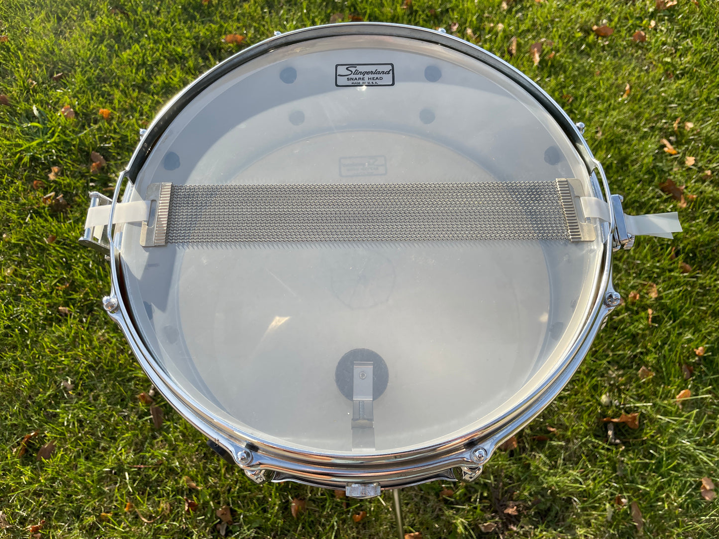 1970s Slingerland No. 130 Gene Krupa 5x14 Sound King Chrome Over Brass Snare Drum w/ Zoomatic Strainer