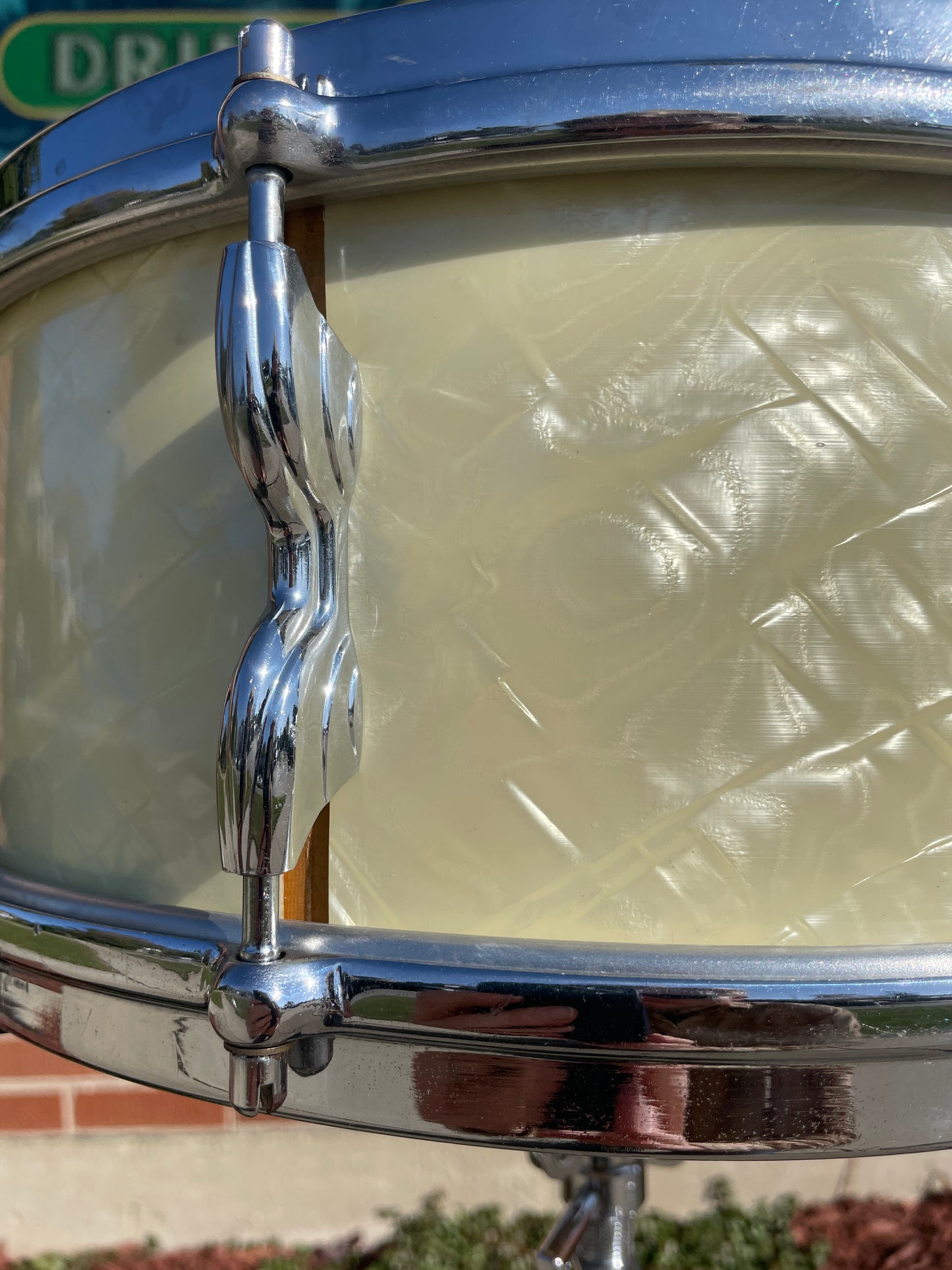 1950s Premier 5.5x14 Super Ace Snare Drum White Marine Pearl