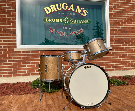 1965 Ludwig Club Date Drum Set w/ Pioneer Snare Champagne Sparkle