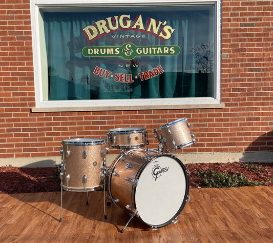 1960s Gretsch Progressive Jazz Drum Set Champagne Sparkle