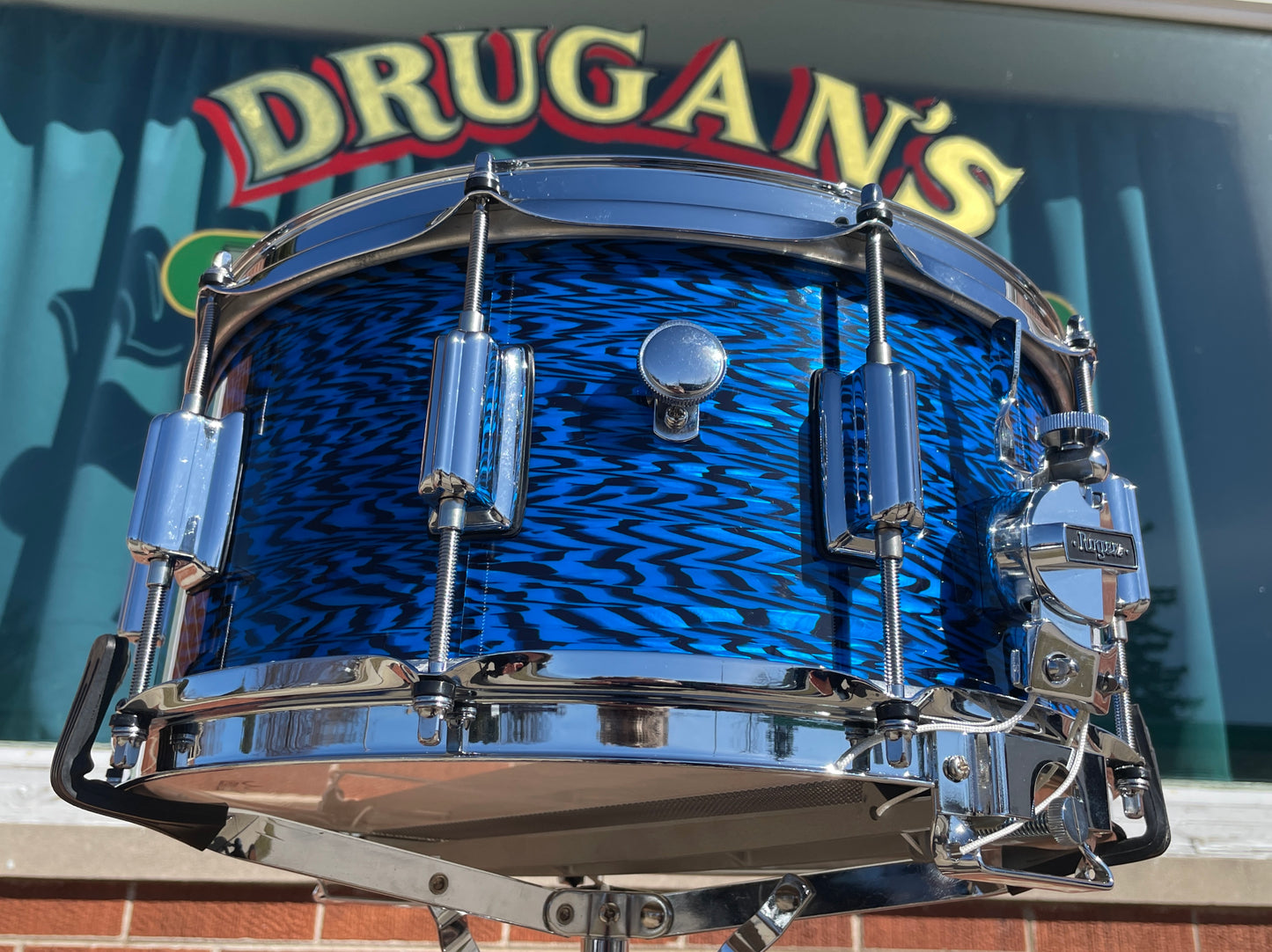 Rogers 6.5x14 Wood Dyna-Sonic Snare Drum Blue Onyx Dynasonic Reissue #37-BLO