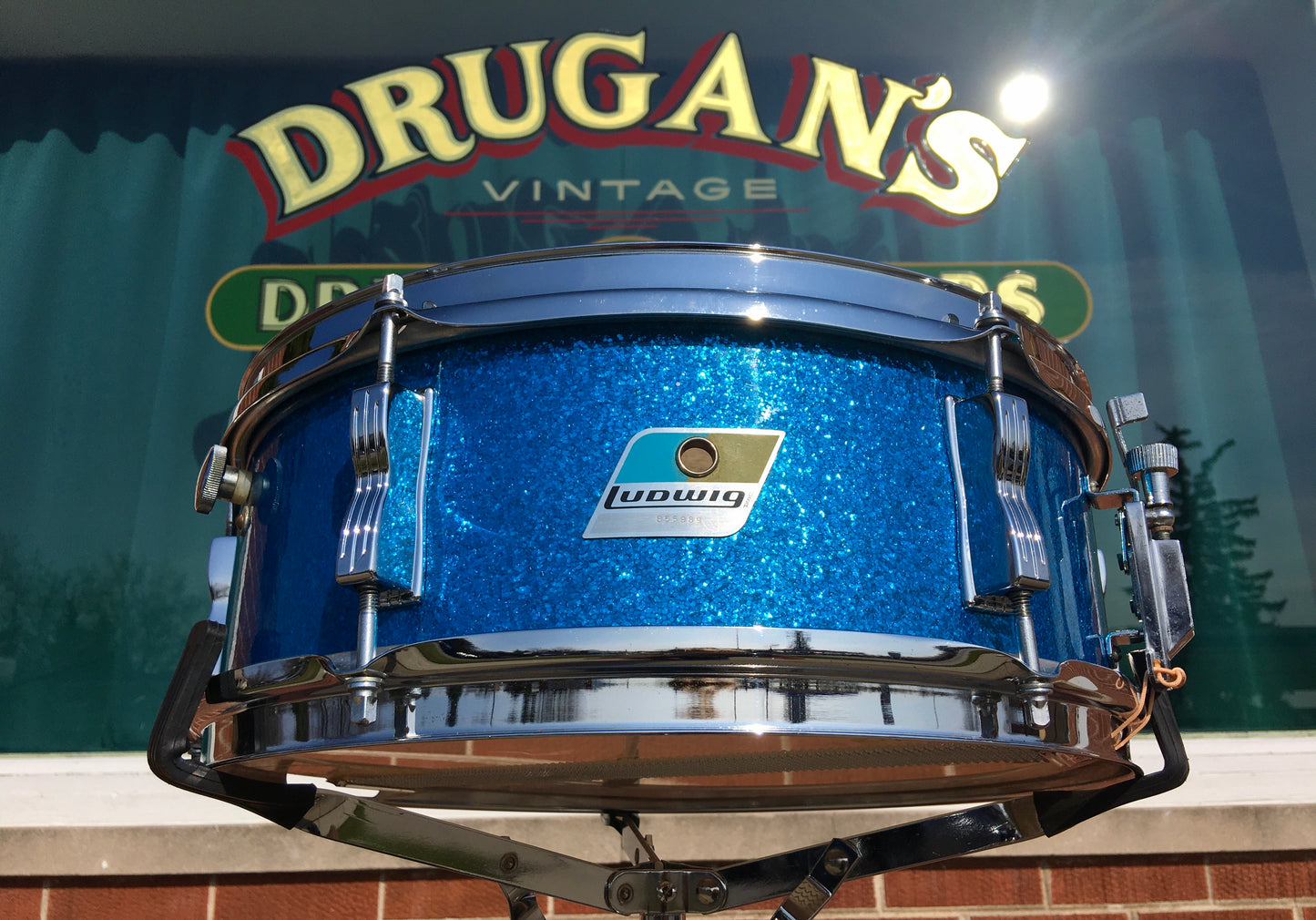 1971 Ludwig  5x14 Pioneer Snare Drum Blue Sparkle #2045
