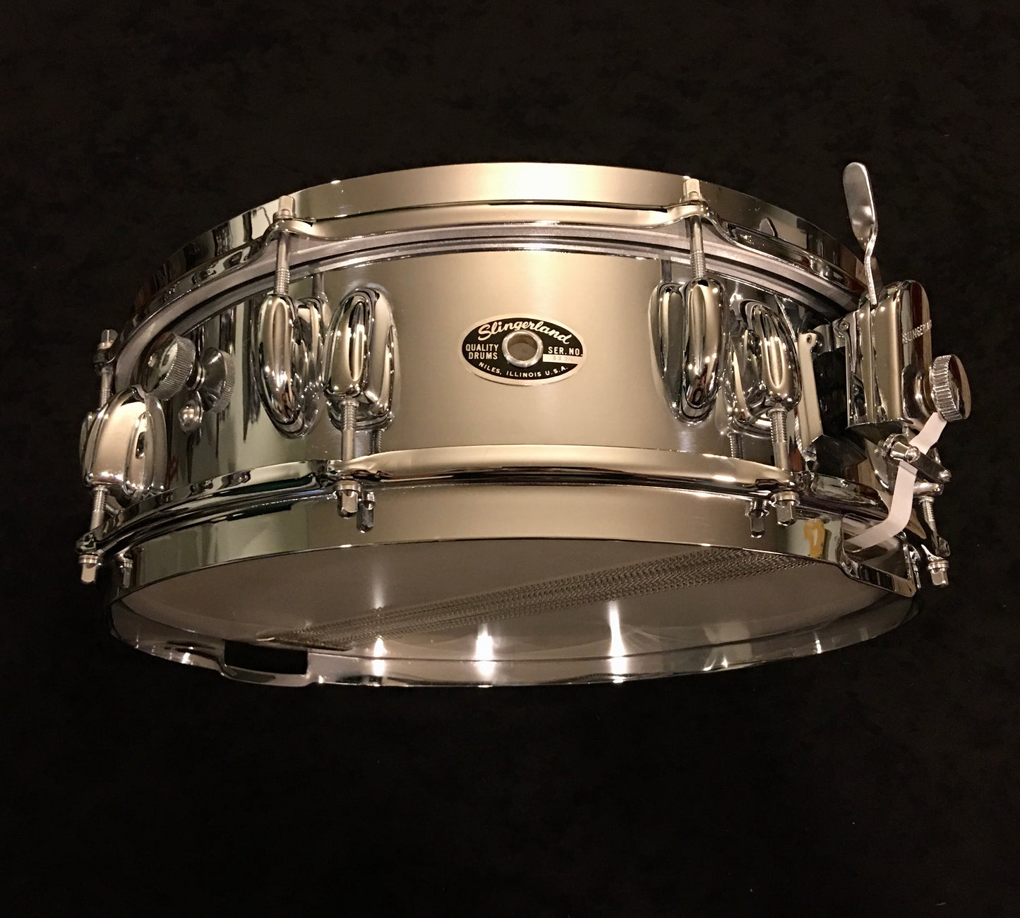 1970 Slingerland Buddy Rich 4X14 Chrome Over Wood 3 ply Snare Drum