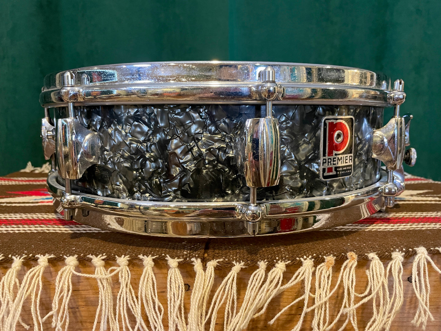 1960s Premier 4x14 Royal-Ace 4 Black Dimond Pearl