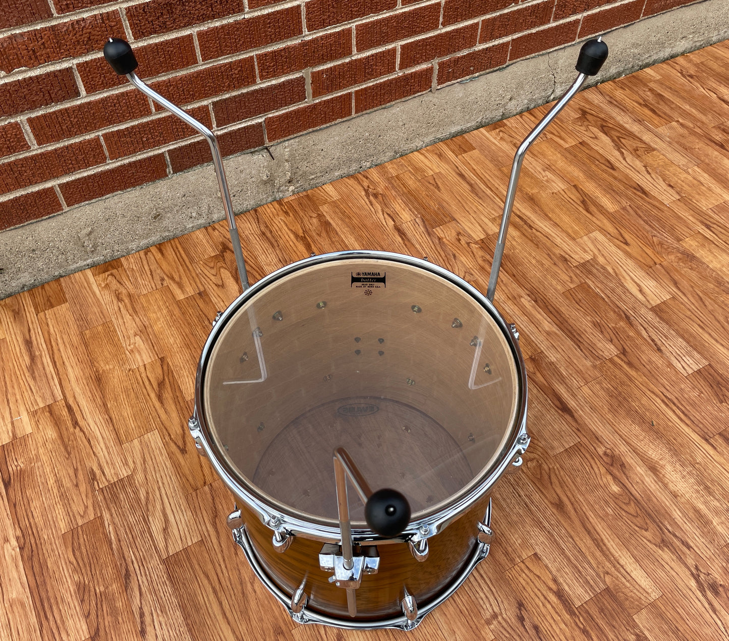 2000s Yamaha Oak Custom 14x15 Floor Tom Drum Badlands Brown MIJ