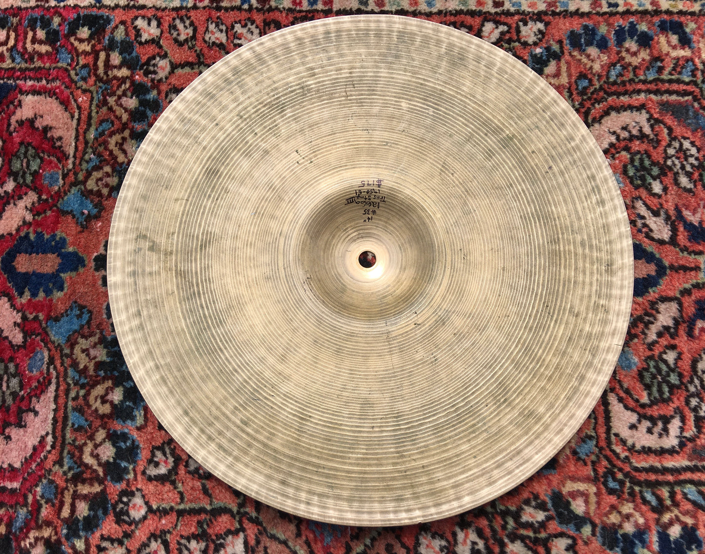 14" Early 1950s Zildjian A Trans Stamp Hi-Hat or Crash Cymbal 1266g #35