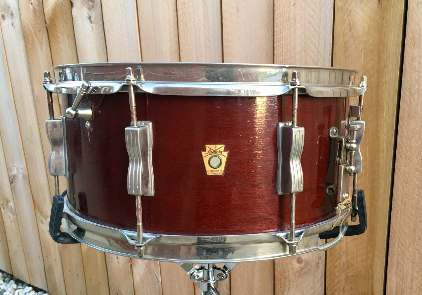 1963 Ludwig 6.5x14 Auditorium Snare Drum Mahogany W/ COB Hoops