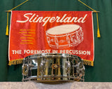 1960s Slingerland No. 130 Gene Krupa 5X14 Sound King Chrome Over Brass Snare Drum w/ Zoomatic Strainer