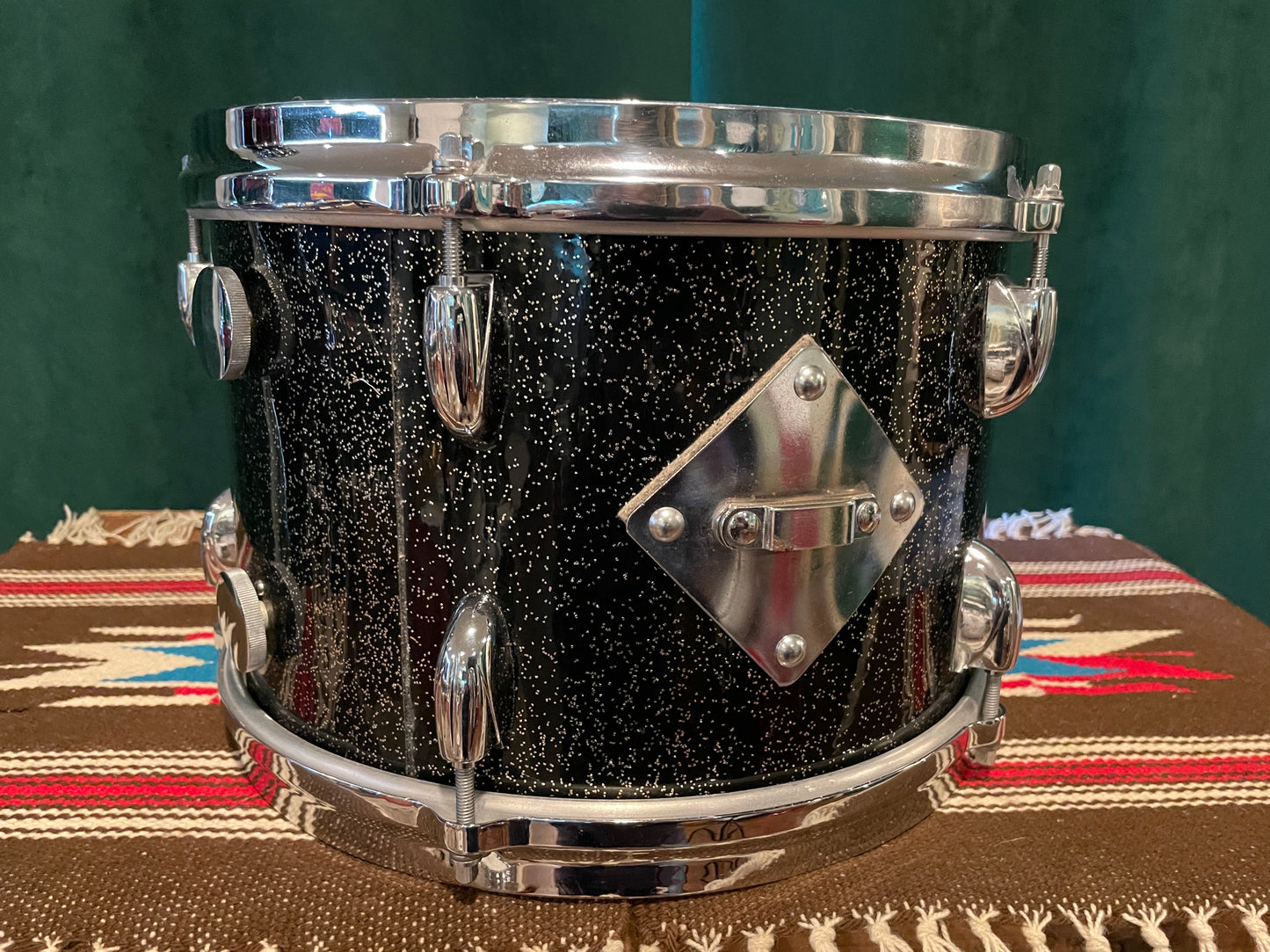 1960s Gretsch 8x12 No. 4415 Tom Drum Anniversary Sparkle Round Badge
