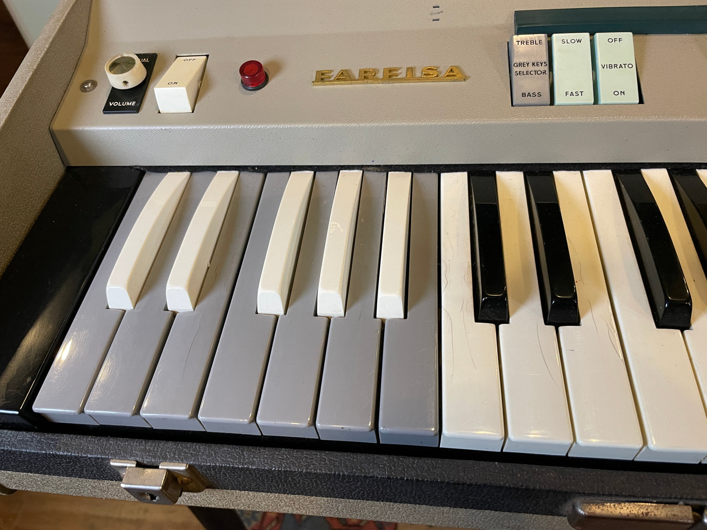 Vintage 1960s Farfisa Mini Compact Electric Organ Keyboard Piano