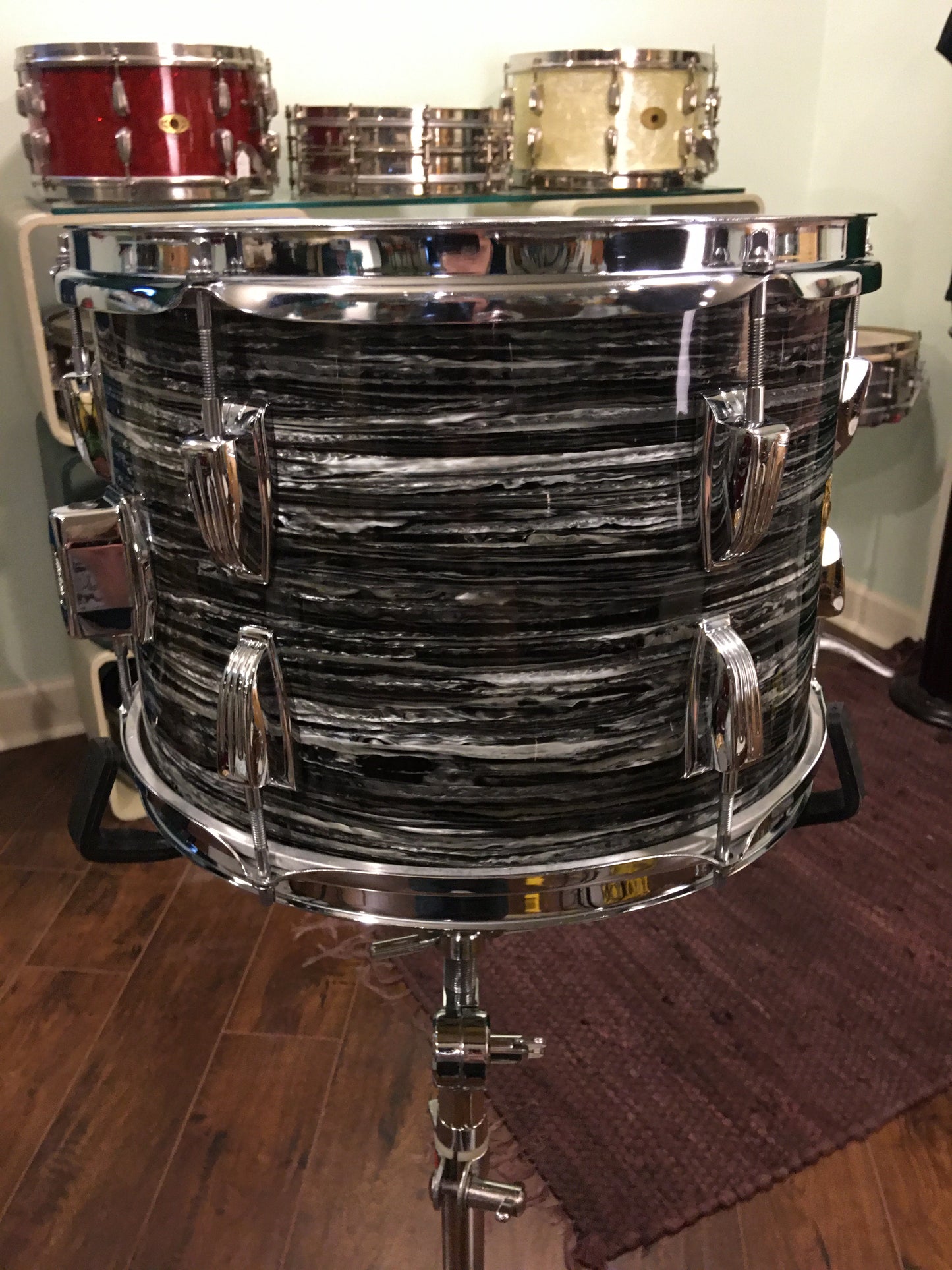 1967 Ludwig 9x13 Oyster Black Pearl Super Classic Tom Drum