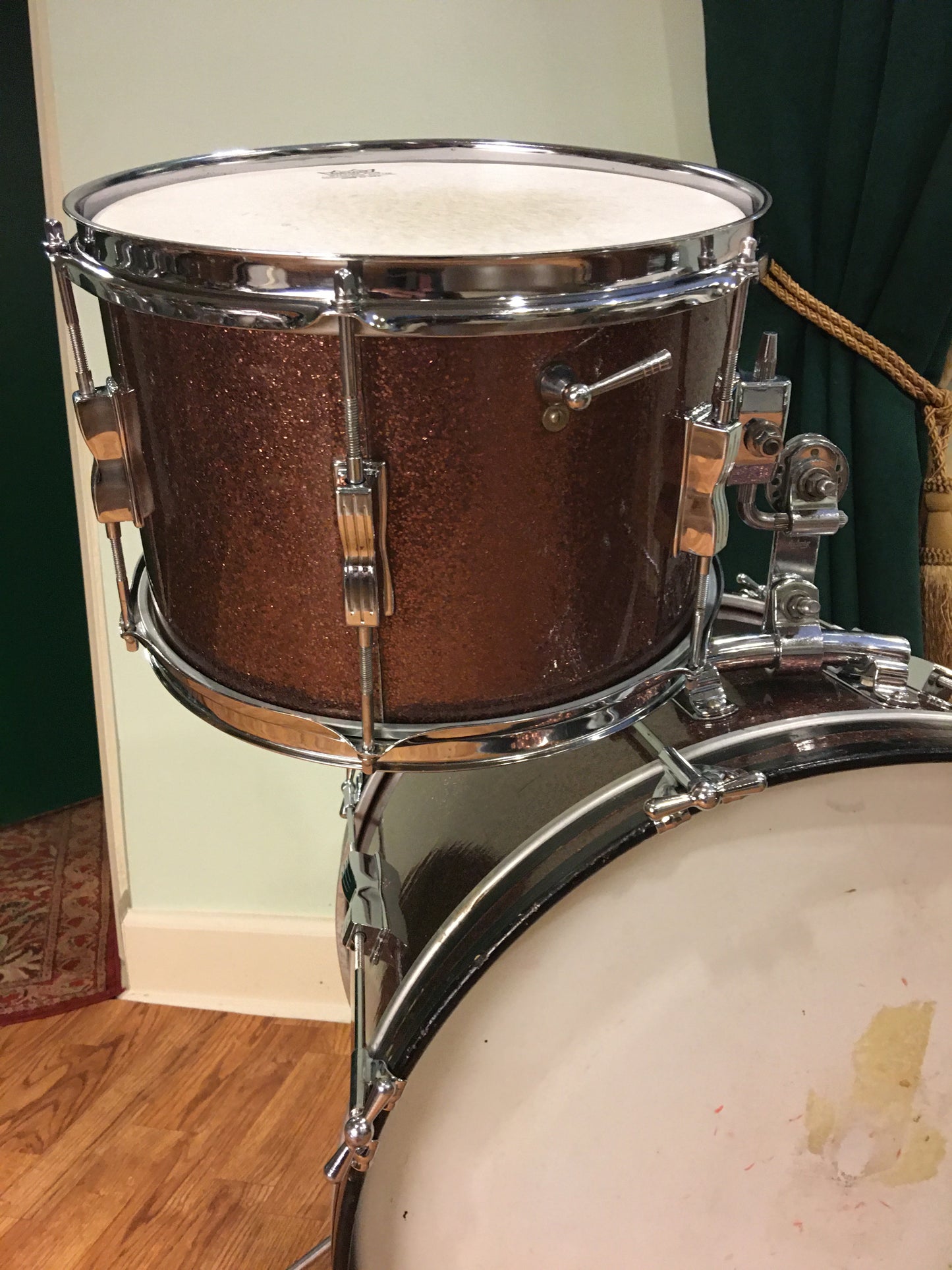 1967 Ludwig Club Date Drum Set Burgundy Sparkle 20/12/14