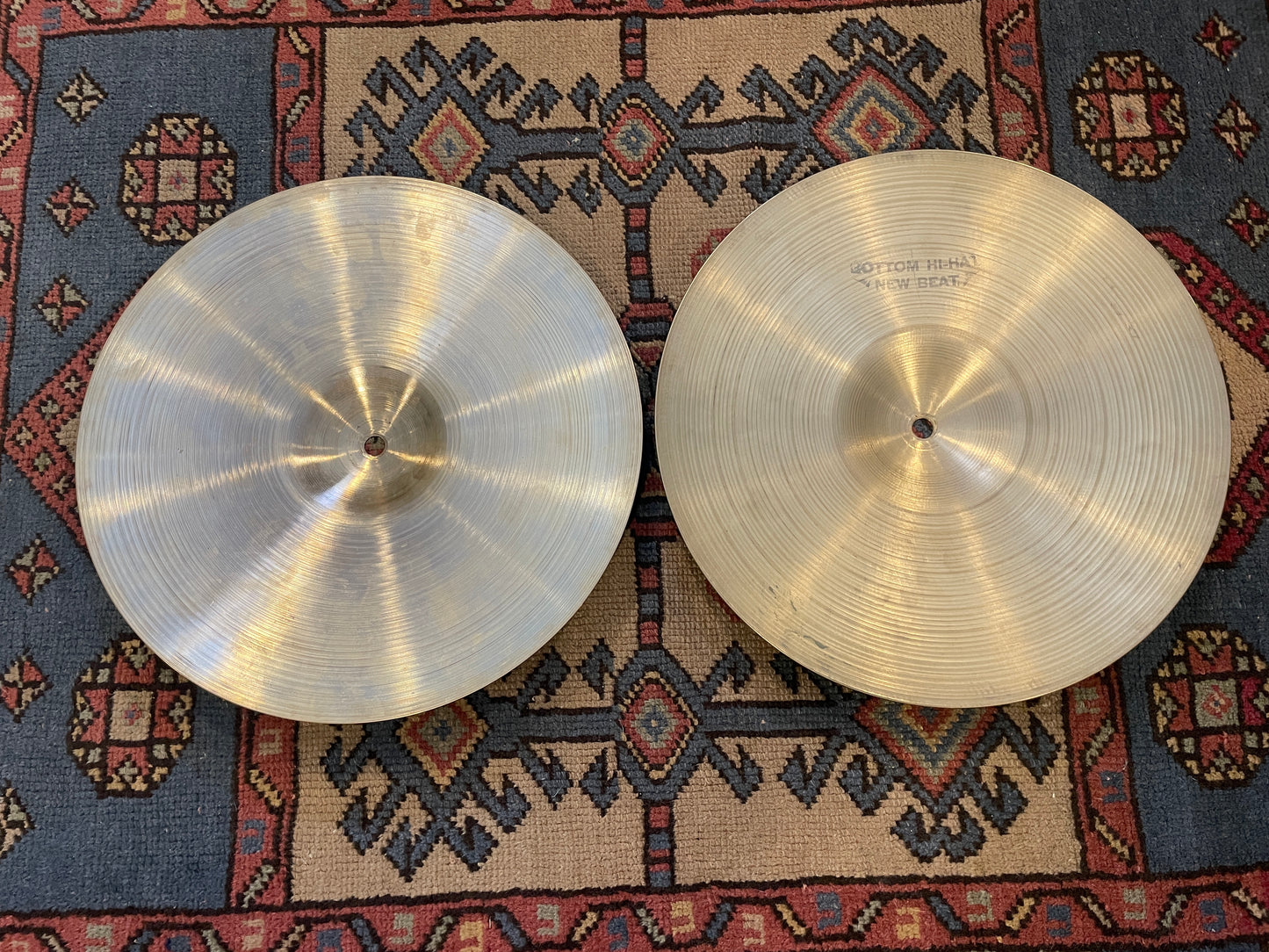 13" Zildjian A 1970s New Beat Hi-Hat Cymbal Pair 724g/1212g #873