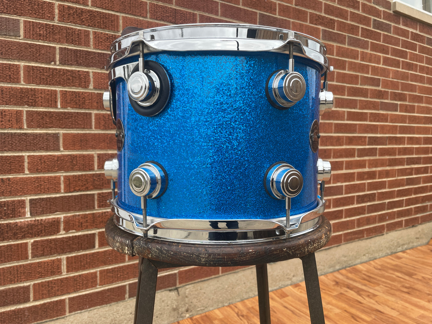 DW 9x12 Tom Drum Single Blue Sparkle Drum Workshop