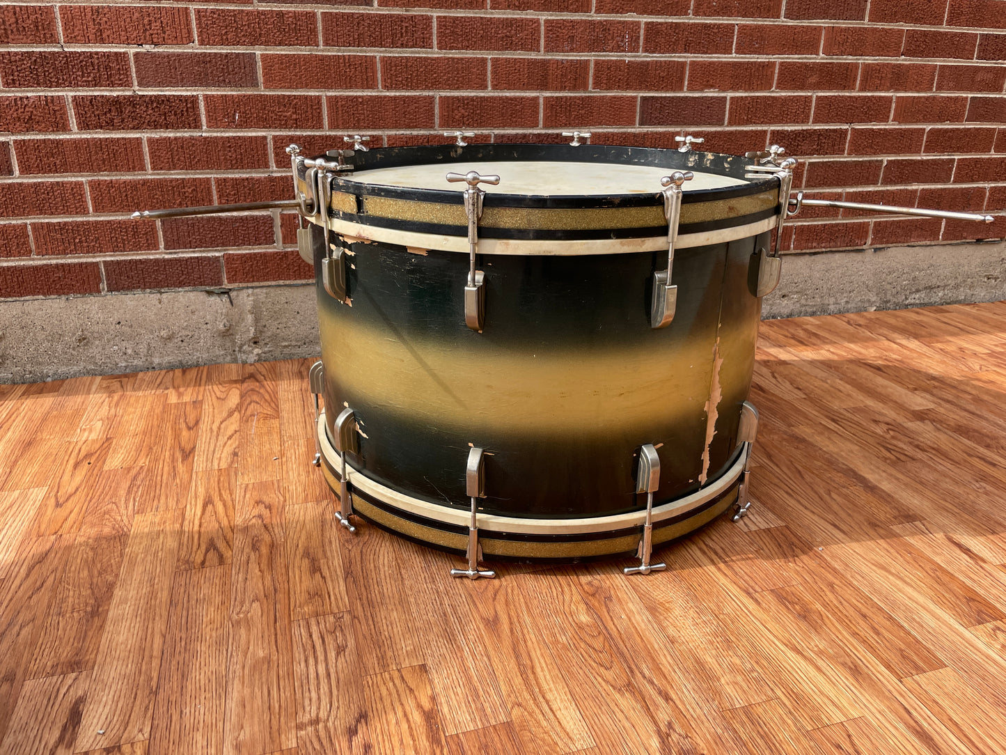 1948 Leedy Broadway Swingster Outfit Tom & Bass Drum Blue / Silver Duco 14x24/9x13