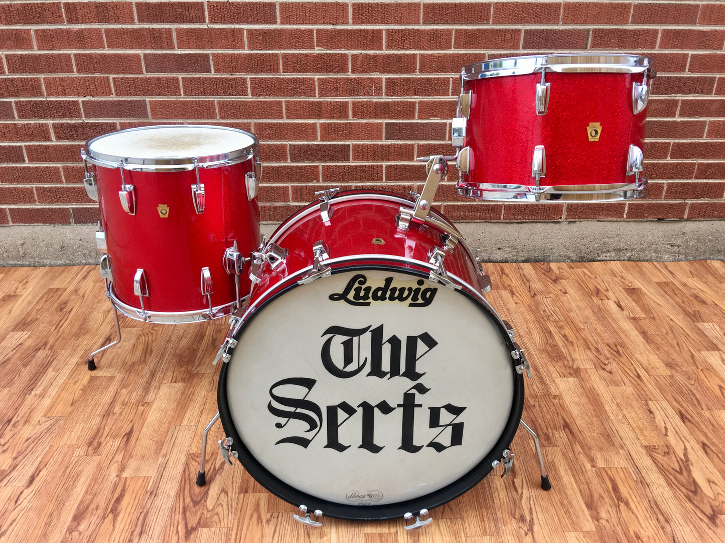 1965 Ludwig Down Beat Drum Set - Red Sparkle 20/12/14