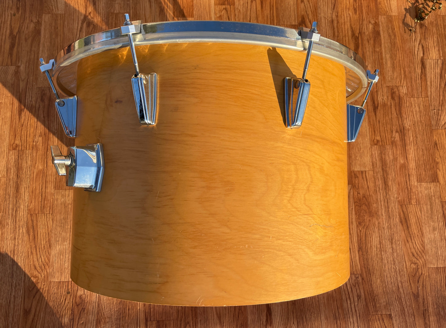 1980s Tama 20" Superstar Model 9850S Suspended Gong Bass Drum Super Maple Natural w/ Single Arm Stands - Billy Cobham