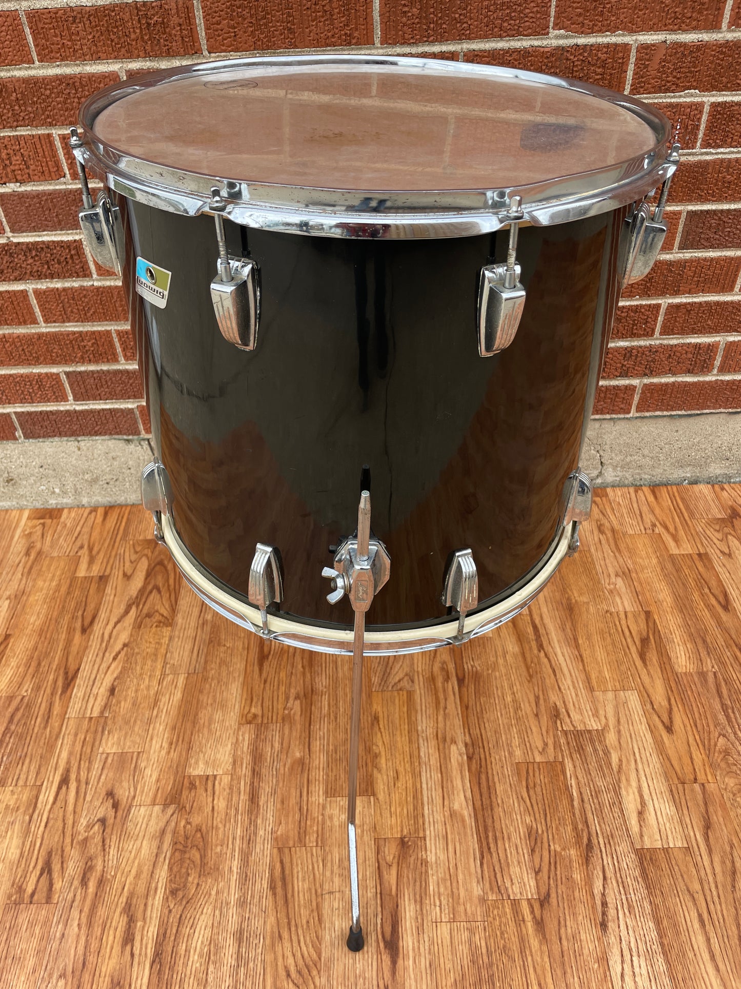1970s Ludwig 16x18 Floor Tom Drum Black Cortex 6-Ply