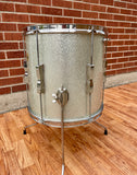 1960s Ludwig 14x14 Club Date Floor Tom Drum Silver Sparkle