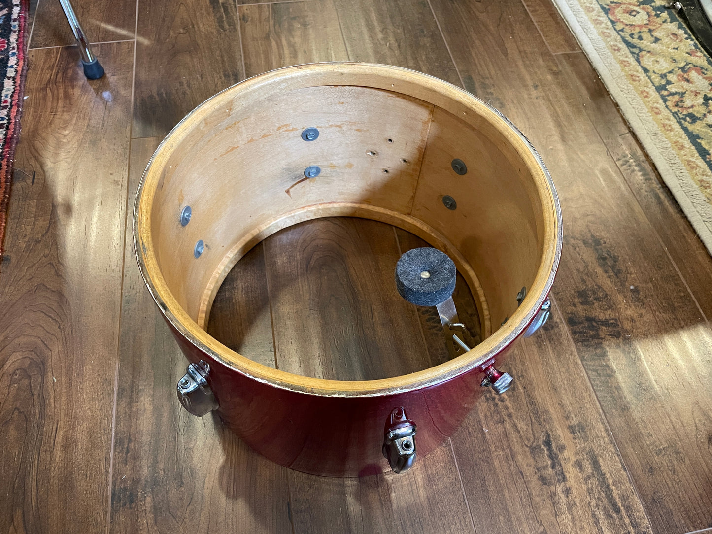 1960s Slingerland 9x13 Stage Band Tom Drum Red Sparkle Rewrap
