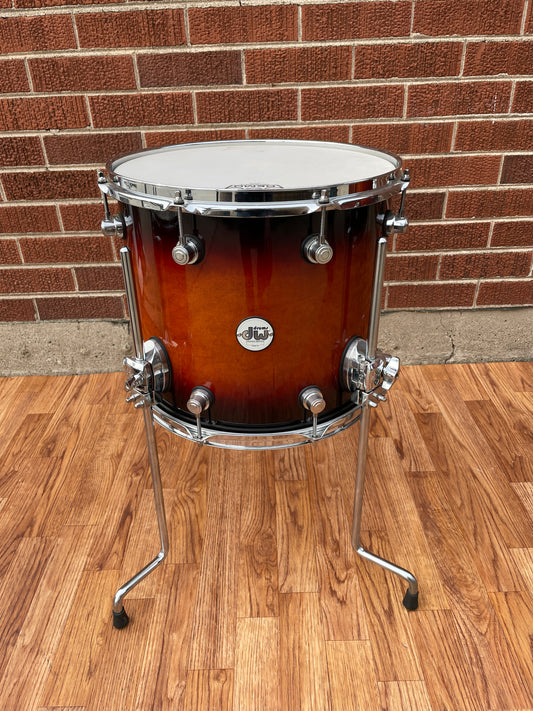 DW Design Series 12x14 Floor Tom Single Drum Tobacco Burst Drum Workshop