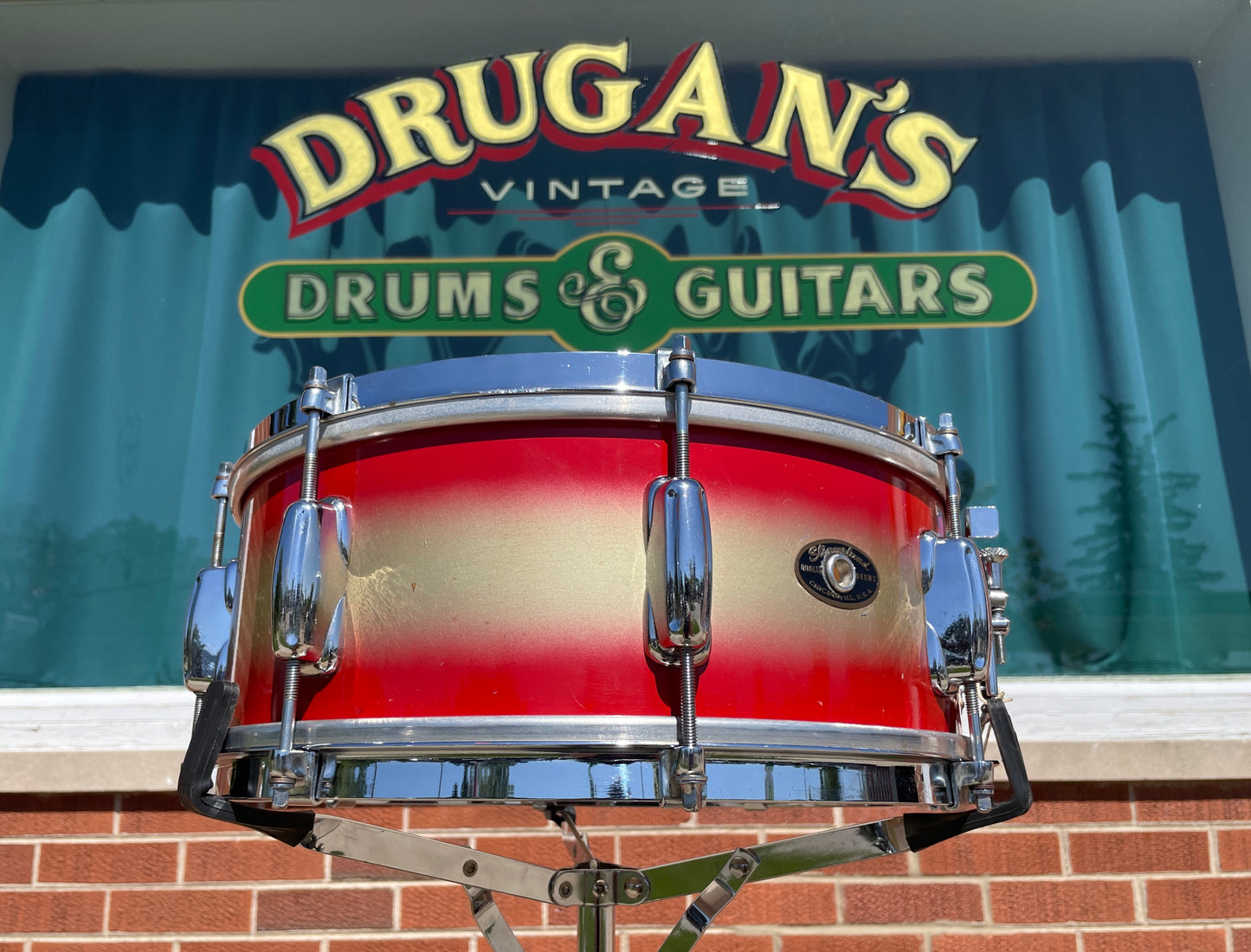 1958 Slingerland 5.5x14 No. 151 Student Model Snare Drum Red / Gold Duco 8-Lug