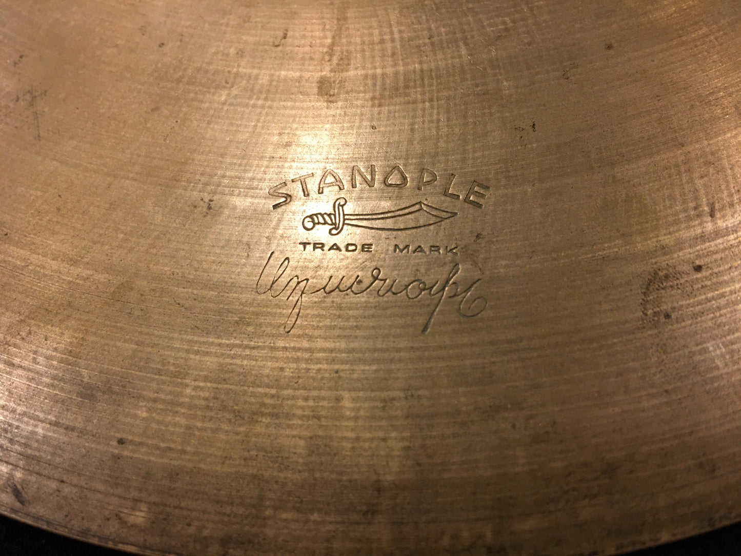 10" Stanople Uzuiriope 1930s Leedy Splash Trap Cymbal 266g #695