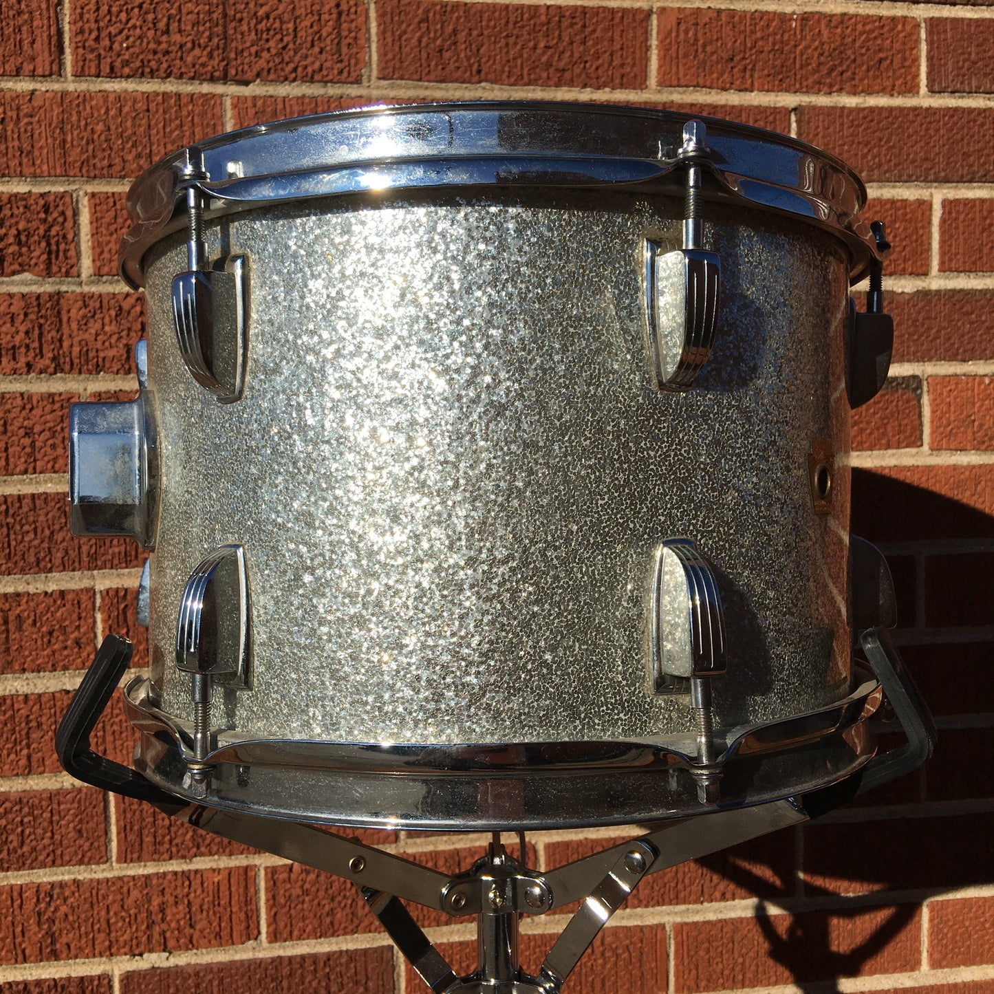 1968 Ludwig 8x12 Keystone Tom Drum Silver Sparkle