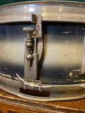 1960 Ludwig 5x14 Pioneer Trans Badge Snare Drum Blue/Silver Duco