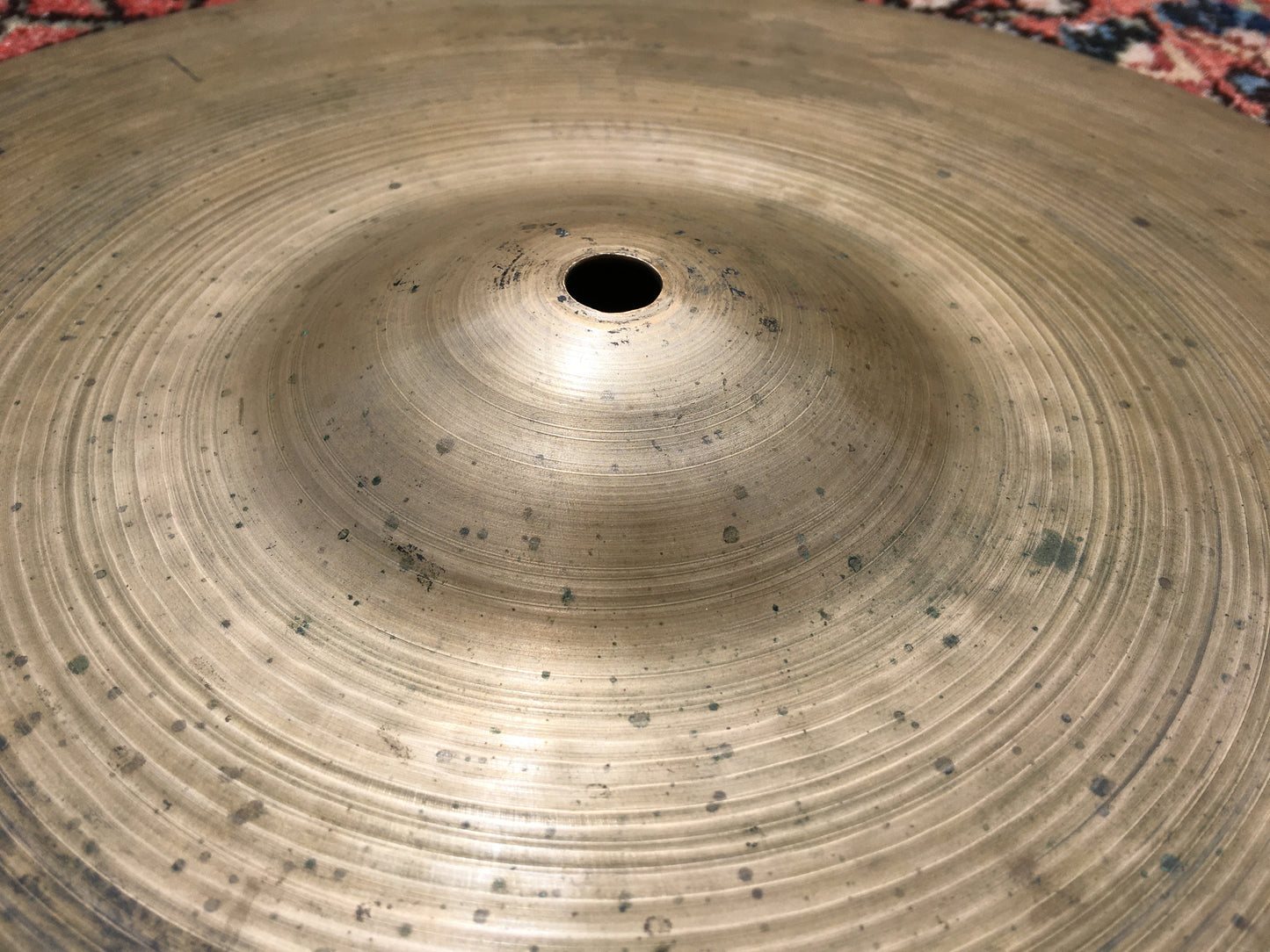 14" Early 1950s Zildjian A Trans Stamp Hi-Hat or Crash Cymbal 1266g #35