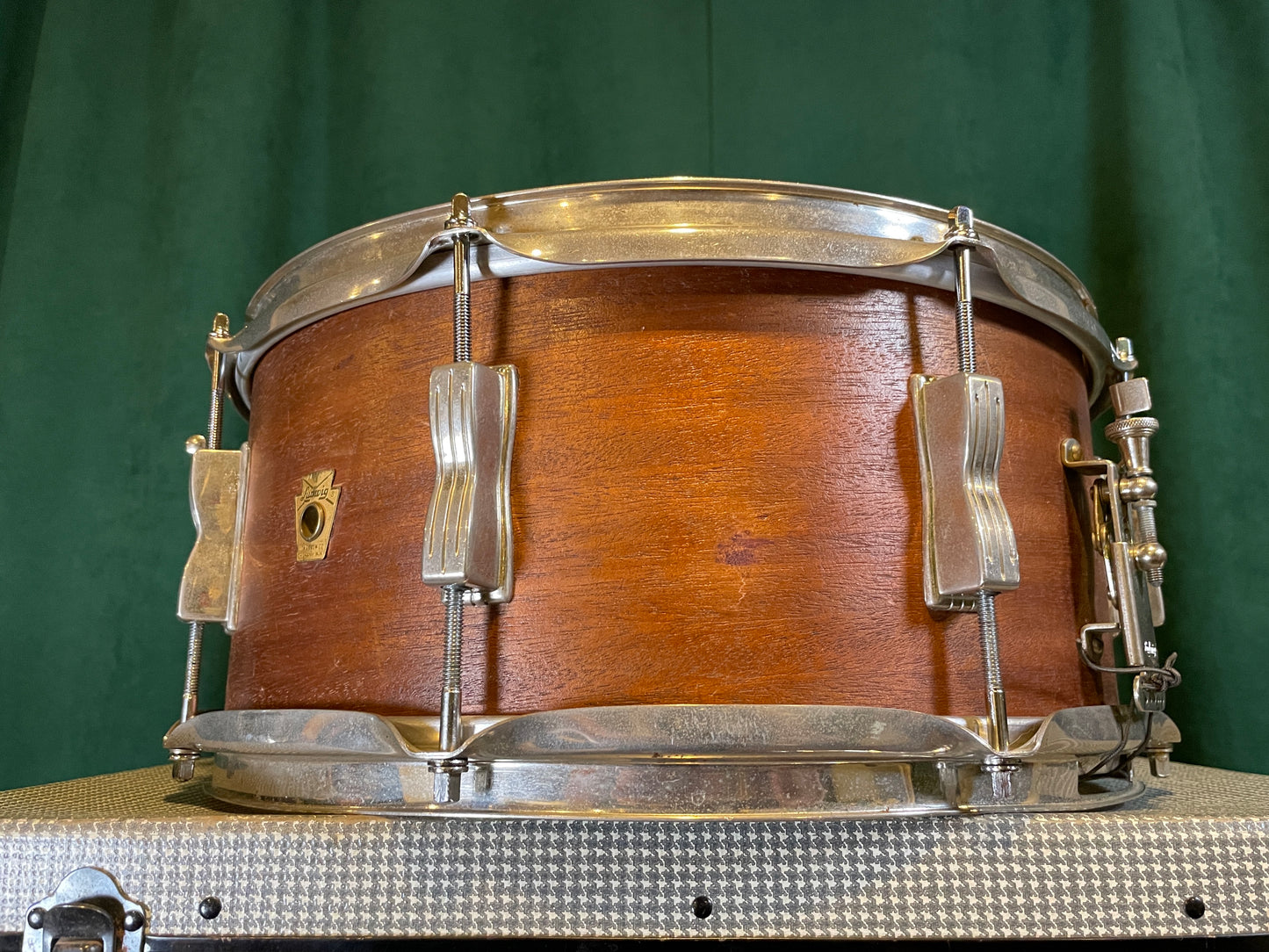 1966 Ludwig 6.5x14 Auditorium Snare Drum - Mahogany