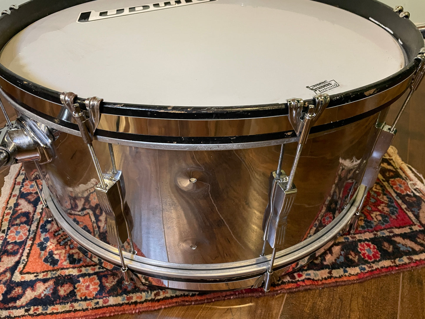 1970s Ludwig 10x26 Stainless Steel Bass Drum