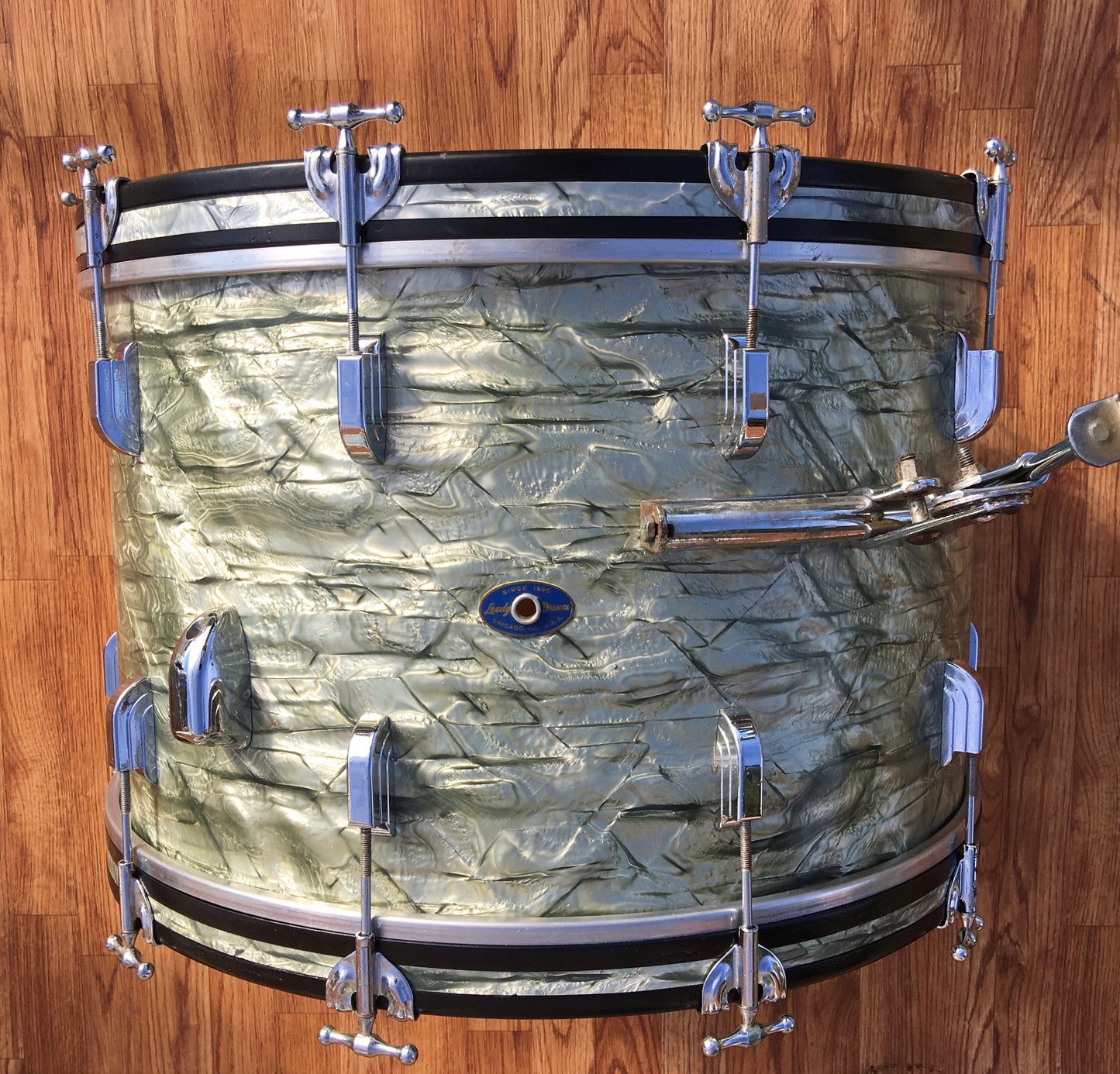 1960s Leedy Shelly Manne 22/13/16 Light (Sky) Blue Pearl Drum Set