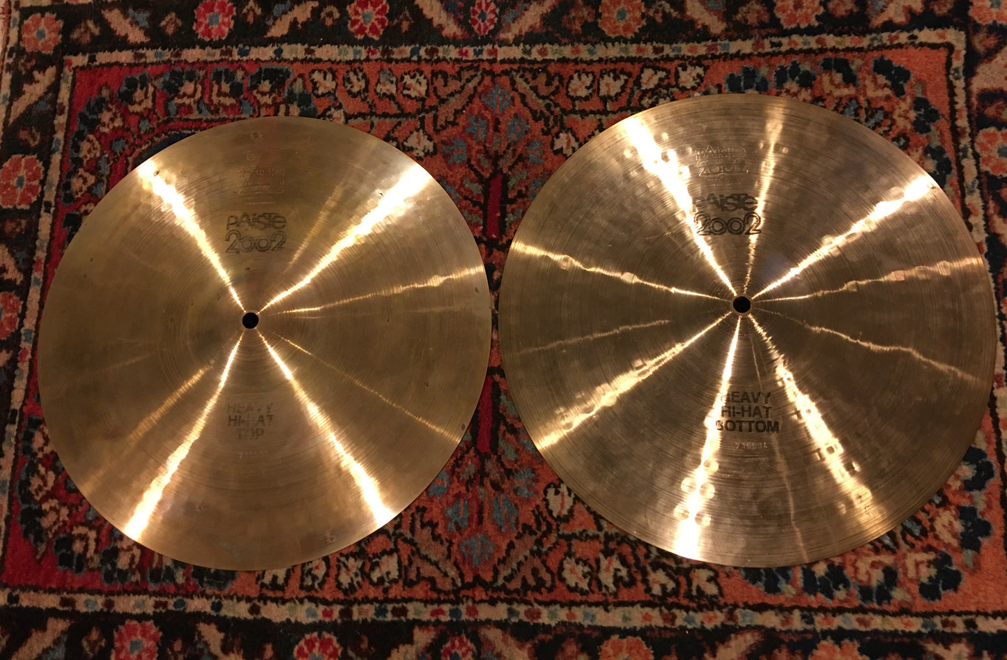 14" Paiste 1977 2002 Heavy Hi-Hat Cymbal Pair 988/1058g